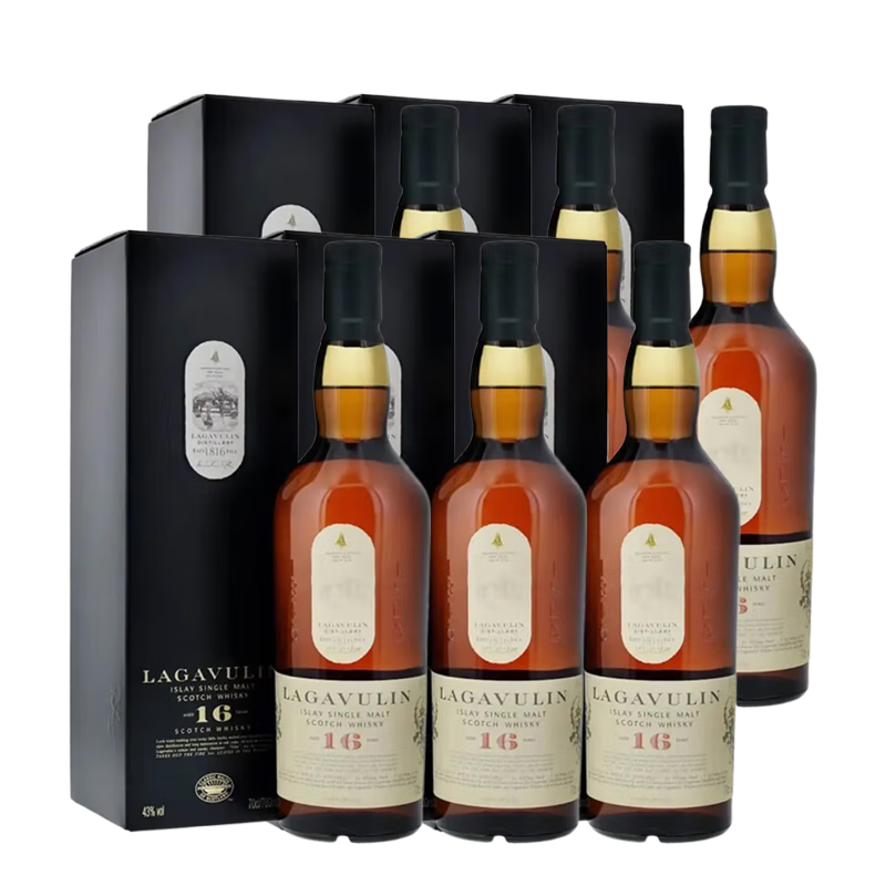 乐加维林乐加维林16年Lagavulin艾莱岛单一麦芽苏格兰威士忌 英国进口洋酒 乐加维林16年700lm*6【国行】