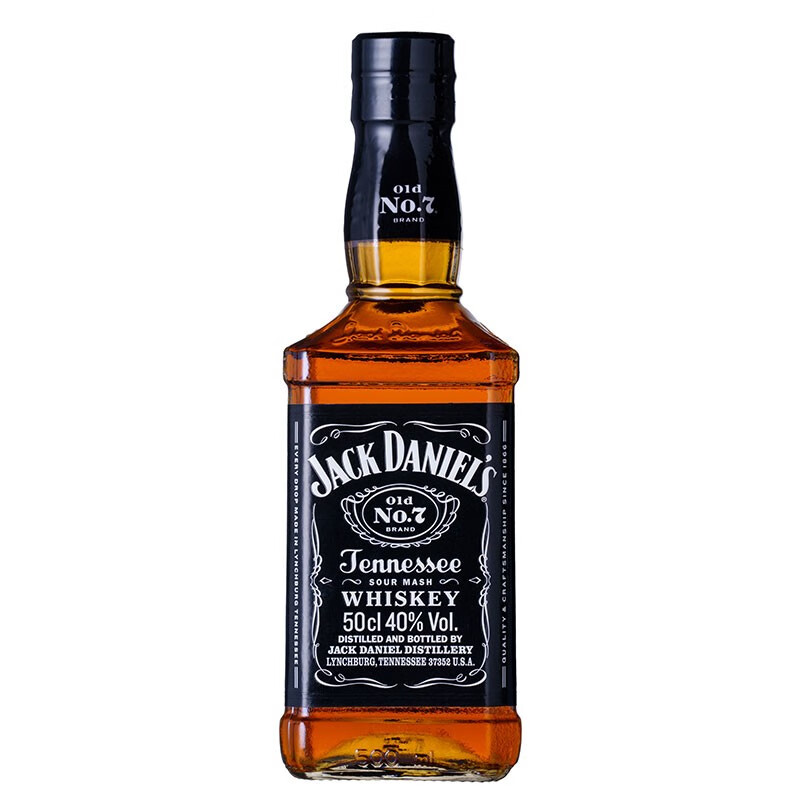 杰克丹尼（Jack Daniels）田纳西州威士忌 40度 调和型洋酒 黑标无盒 500ml*1瓶