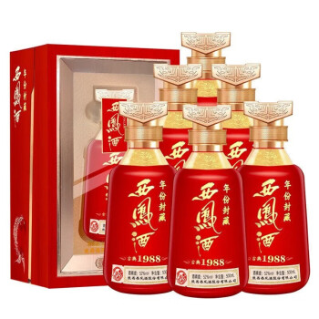 西凤酒 年份封藏52度 古典1988 凤香型白酒 陕西纯粮酒礼盒装 西凤酒 52度 500mL 6瓶 （原箱发货）