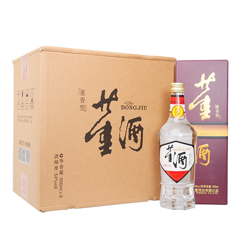 董酒 复刻 白标 董香型白酒 54度 500ml*6瓶 整箱装